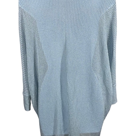 CHICO’S Travelers Collection Women’s Sz 2(L) Blue Sparkle Open Front Sweater - Picture 5 of 8